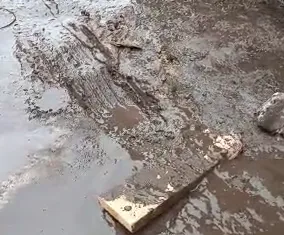 Pits left after the car